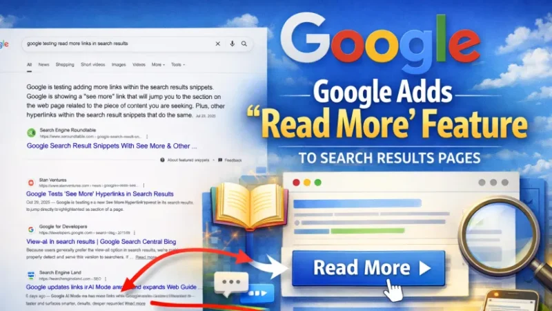 Read more feature in SERPs